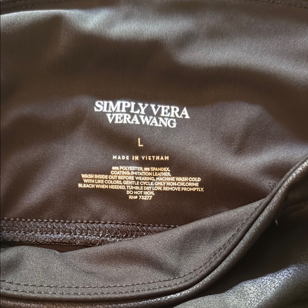 Simply Vera Vera Wang Dark Brown Leggings - Picture 2 of 3